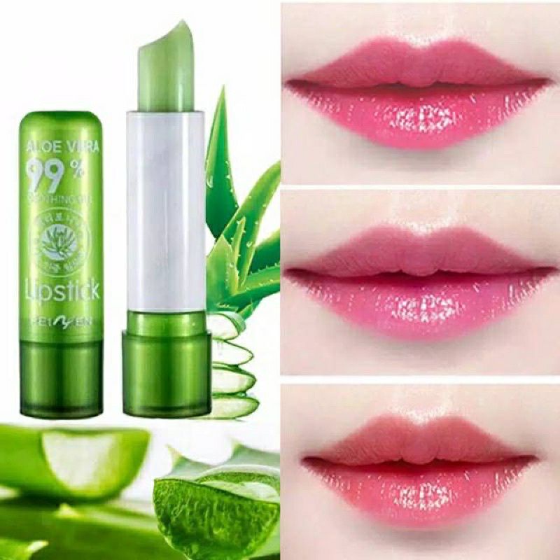 Lipstick Aloe Vera Dapat Berubah Warna Sesuai Temperatur - Lipbalm melembabkan 99% ALOE VERA LIPSTIK