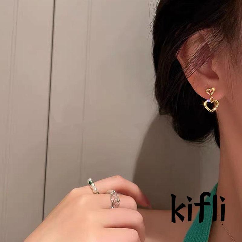 Anting,Desain Hati,Gaya Simple,Untuk Wanita