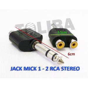 Jack Akai Stereo ke 2 Socket RCA / Sambungan 2 Cover RCA to 1 Jack Akai / Jek Mic Stereo