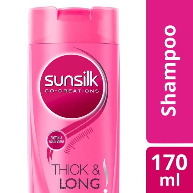 Sampo SUNSILK Thick & Long Shampoo 170 mL Pink