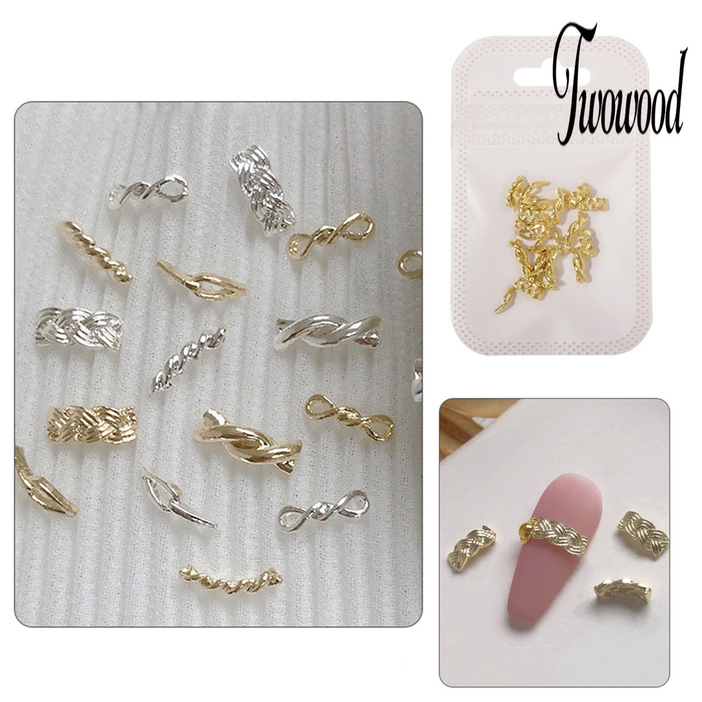 20 Pcs Dekorasi Kuku 3D Bahan Alloy Anti Karat Untuk Manicure