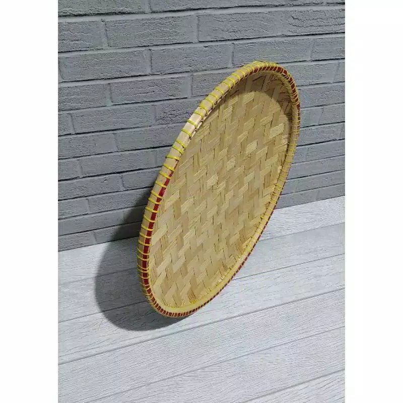 tampah tumpeng nyiru bulat tatakan masakan wadah sajian TAMPAH DARI BAMBU / NAMPAN DIAMETER 50CM uku