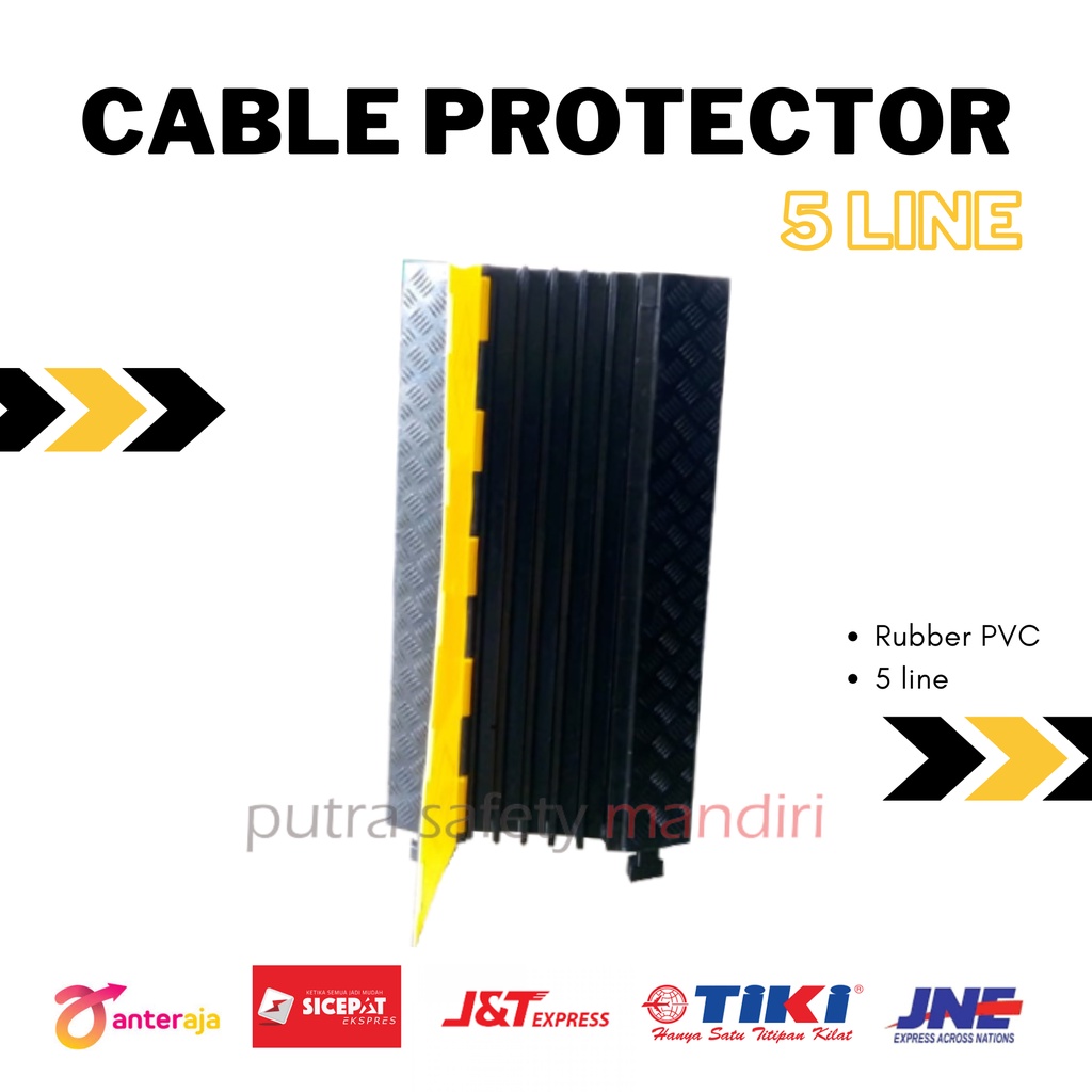 CABLE PROTECTOR 1 2 3 5 LINE PVC RUBBER SPEED HUMP POLISI TIDUR KARET PELINDUNG KABEL LISTRIK OUTDOO