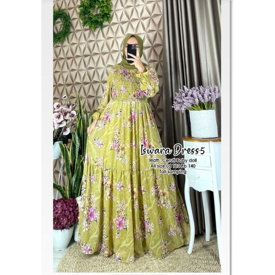 Iswara dress 5 ORI(REAL PICT) GAMIS CERUTY MOTIF