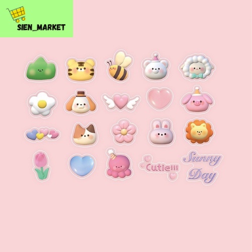 

Sticker 3D Cartoon Stiker Animals 3D Cute Journal Sticker Sticker Satuan Stiker Ecer Stiker Jurnal