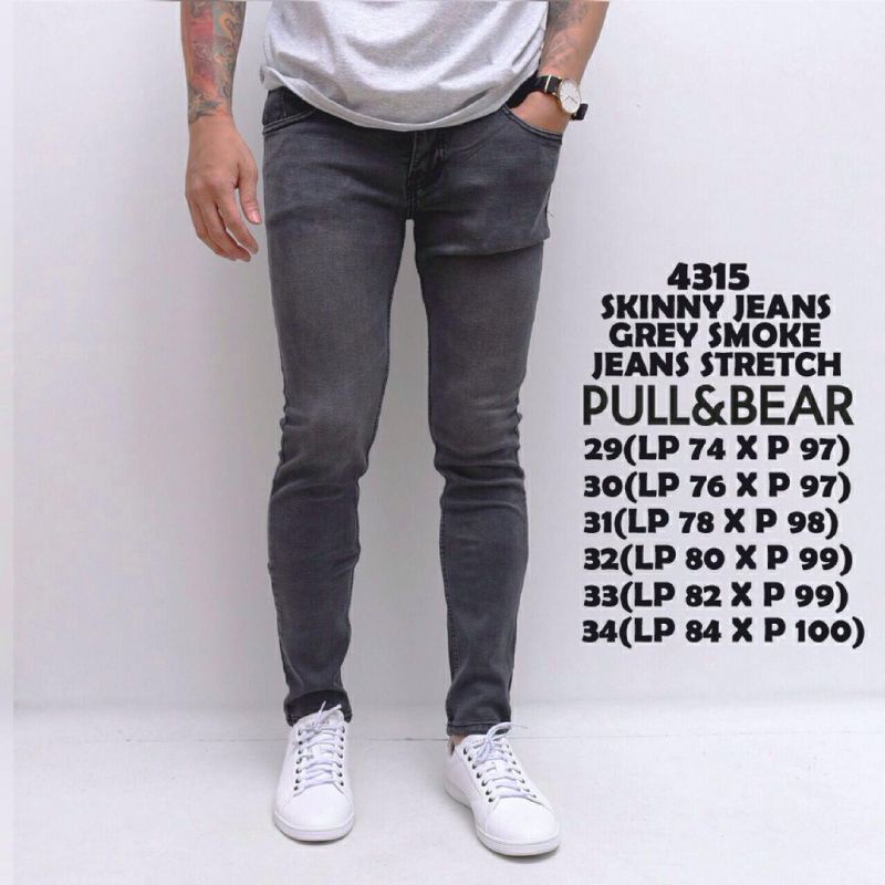 CELANA JEANS PRIA SKINNY PANJANG PULL&amp;BEAR STREACHT JEANS BAWAHAN