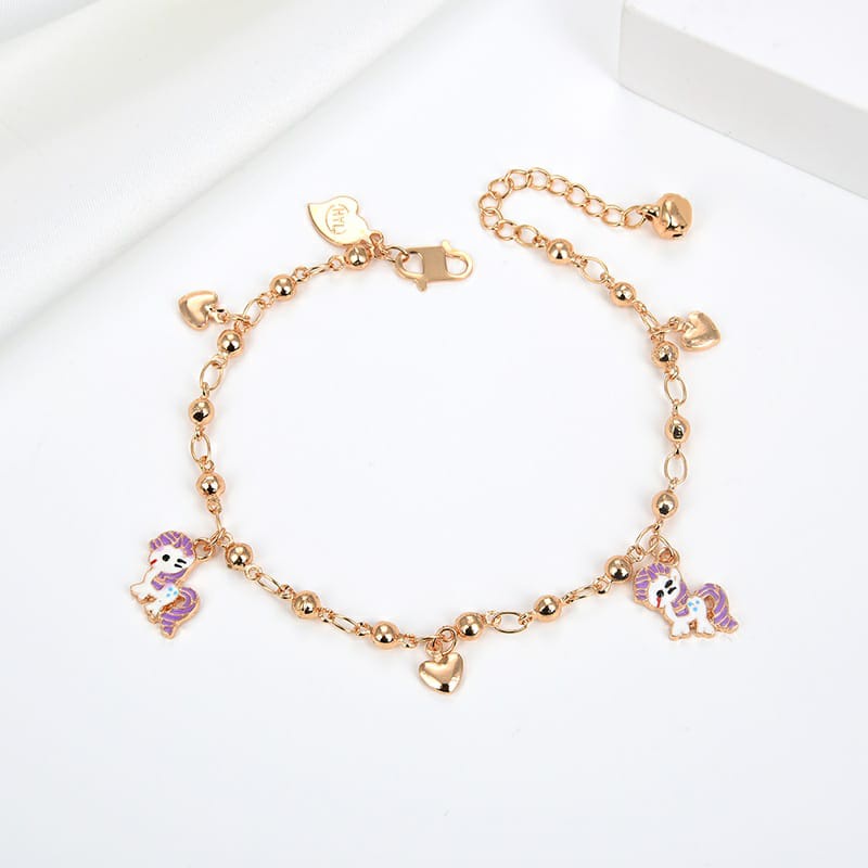 Gelang Unicorn Gold Anak Lucu Korea Hadiah Lucu Perempuan Kado Pony