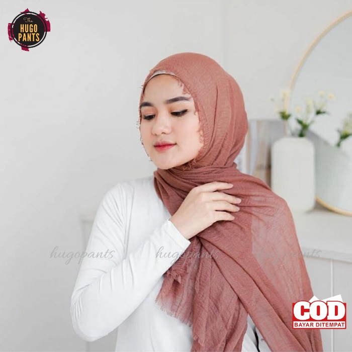 Jilbab Pasmina Crinkle Hijab Wanita Dewasa