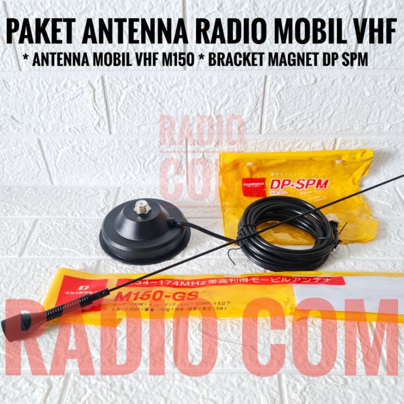 PAKET ANTENA RADIO MOBIL VHF / ANTENA RADIO RIG MOBIL VHF M150 GS PLUS BRACKET MAGNET DP SPM MURAH