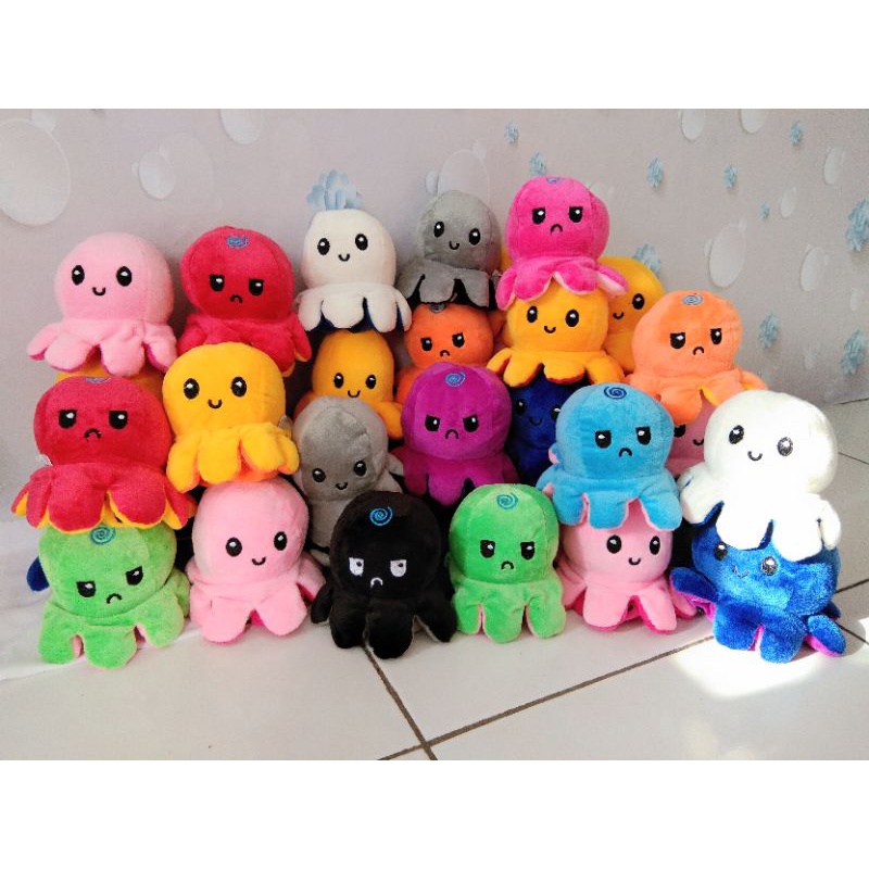 Boneka Gurita S Flip Bolak balik Ukuran 15cm