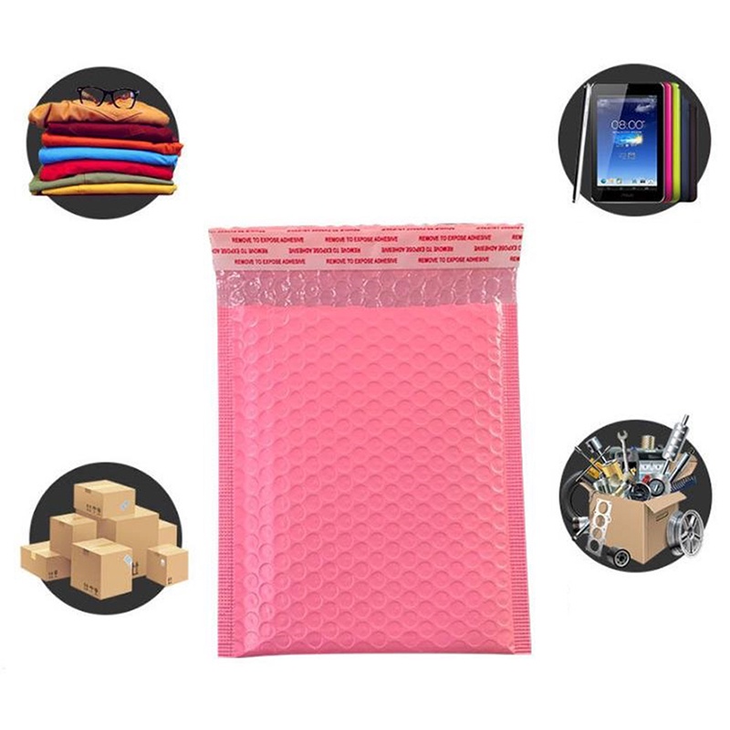 {LUCKID}10x Pink Bubble Bag Mailer Plastic Padded Envelope Shipping Bag Packaging