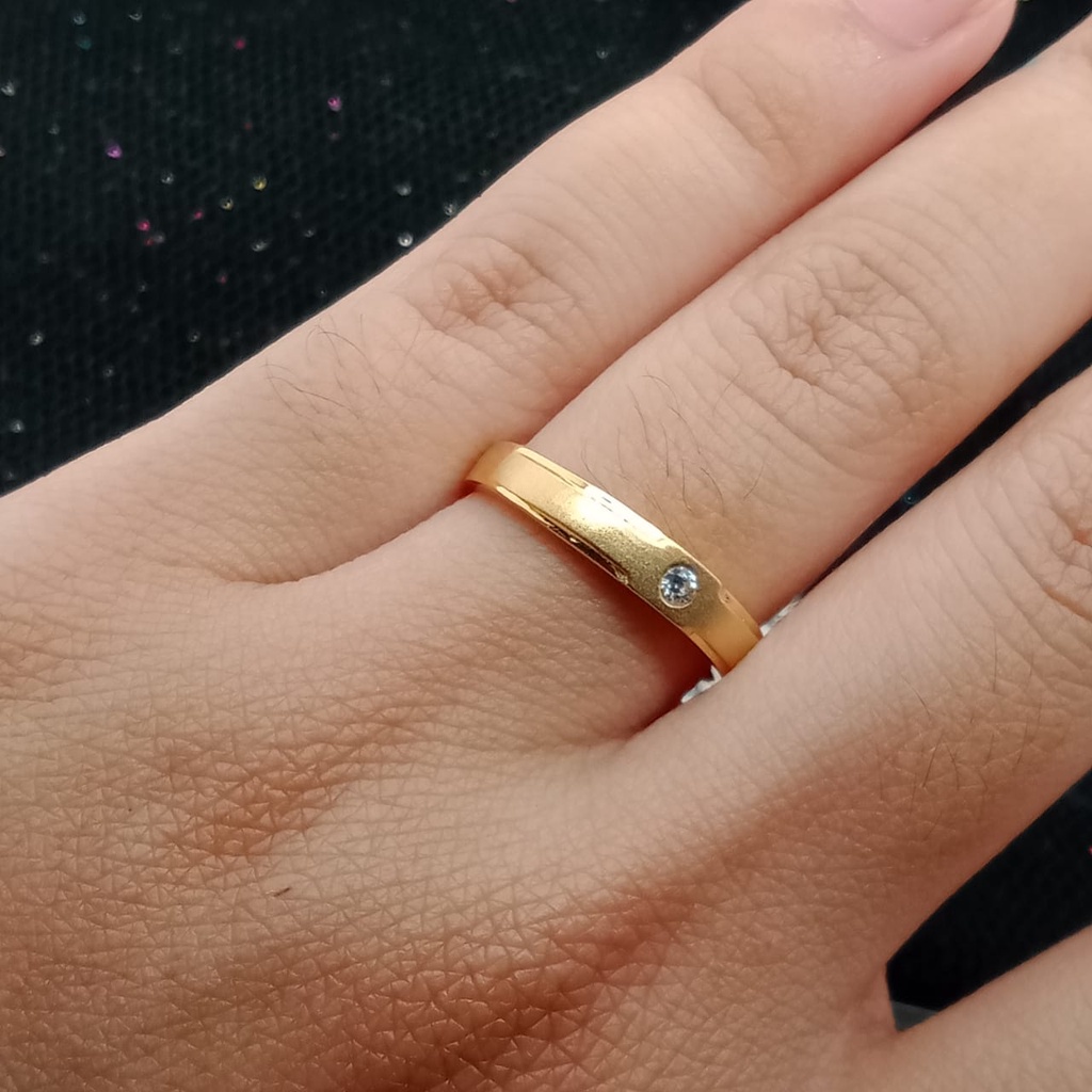 Cincin nikah Emas 17K - 1 Pasang 6 gr Kadar 750 - 661