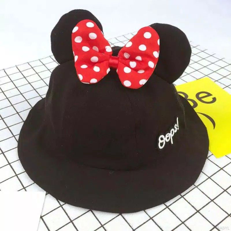 Topi anak bayi balita bucket hat fashion baby motif minnie lucu import-5