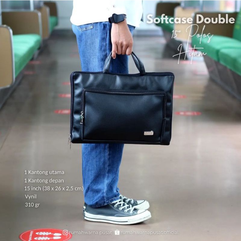 Softcase Laptop Dobel Polos 15 inch Rumah Warna