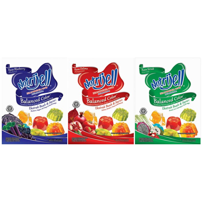 

Nutrijell Balanced Color Blueberry , Delima , Sirsak 15 gram