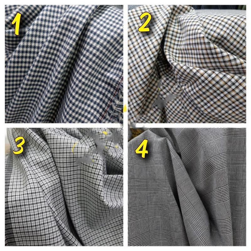 Kain Semi Wool Motif Kotak _ Semi Wool Blazer Motif Kotak