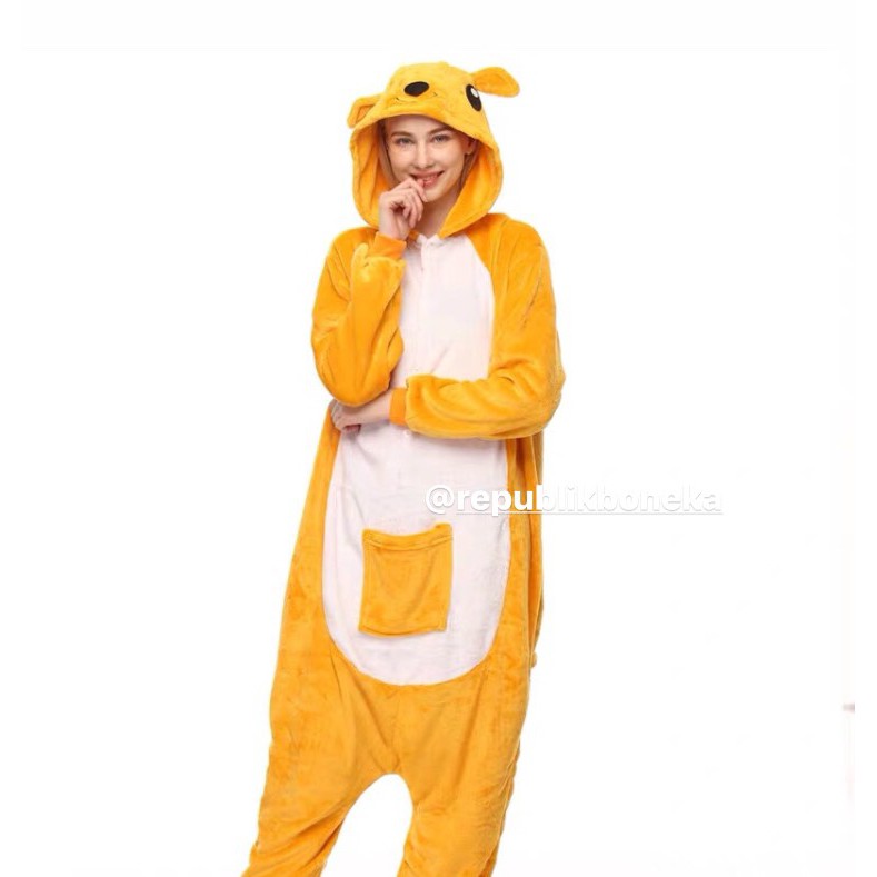 BAJU ONESIE KOSTUM KANGURU KANGROO COSPLAY PIYAMA BAJU TIDUR