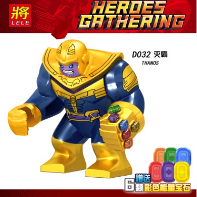 Lego Minifigure Thanos Infinity War six Gem Gauntlet