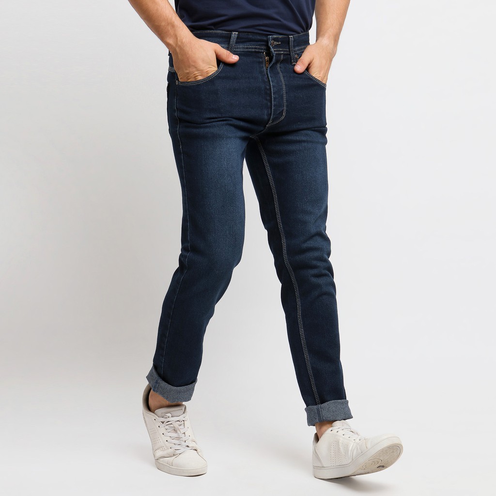 VENGOZ Celana  Jeans  Pria  Slim Fit Deep Blue Wash 