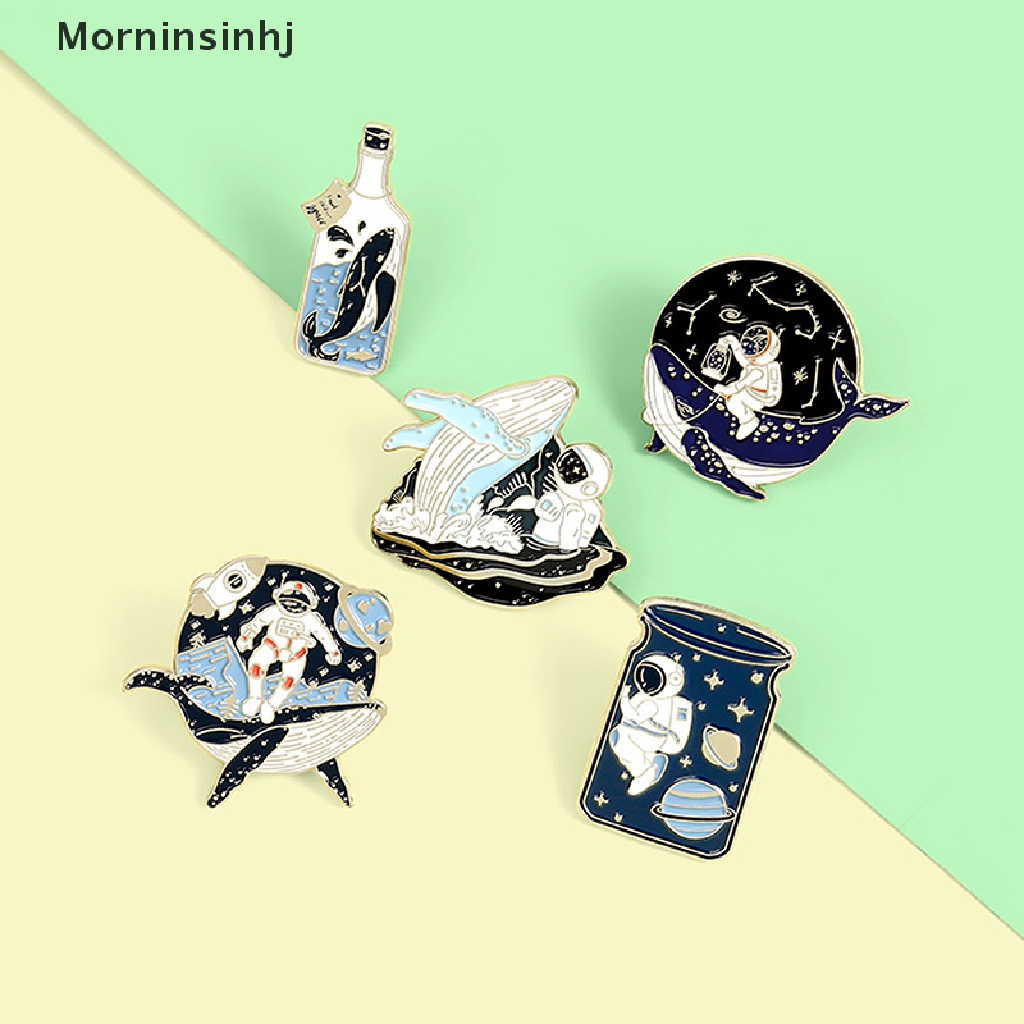 Mornin Whale Bros Pin Enamel Bentuk Ikan Paus Untuk Aksesoris Tas