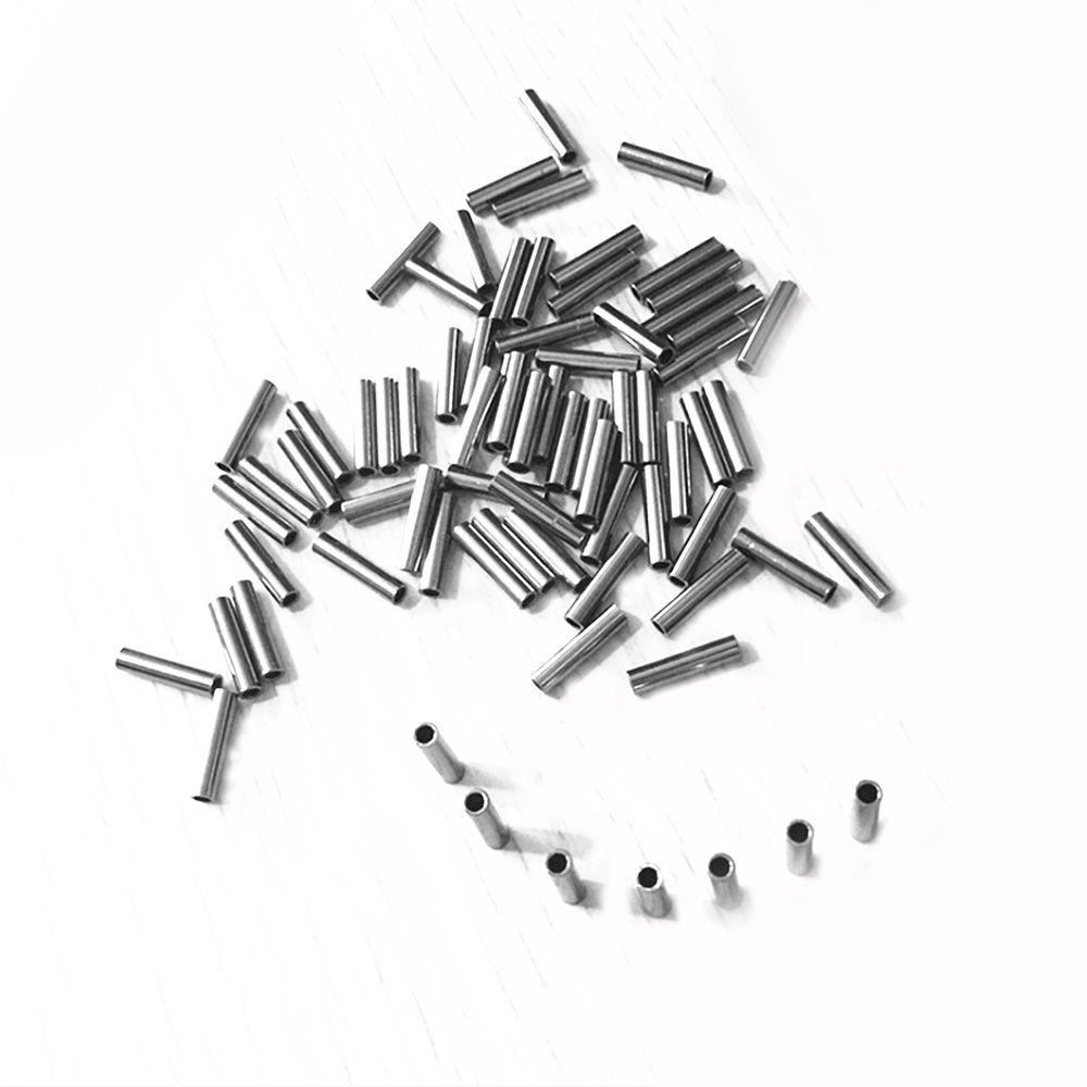 Quinton Pipa Kawat Pancing 100pcs Konektor Lengan Crimp Bahan Alloy Stainless Steel
