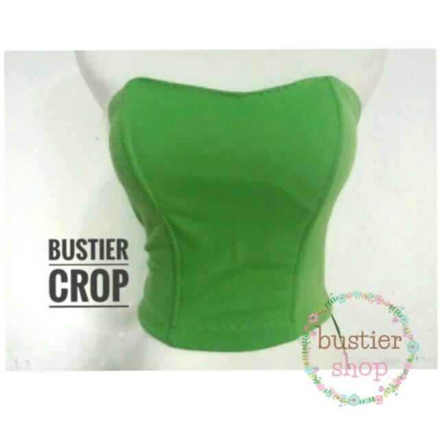 Bustier crop hijau stabilo