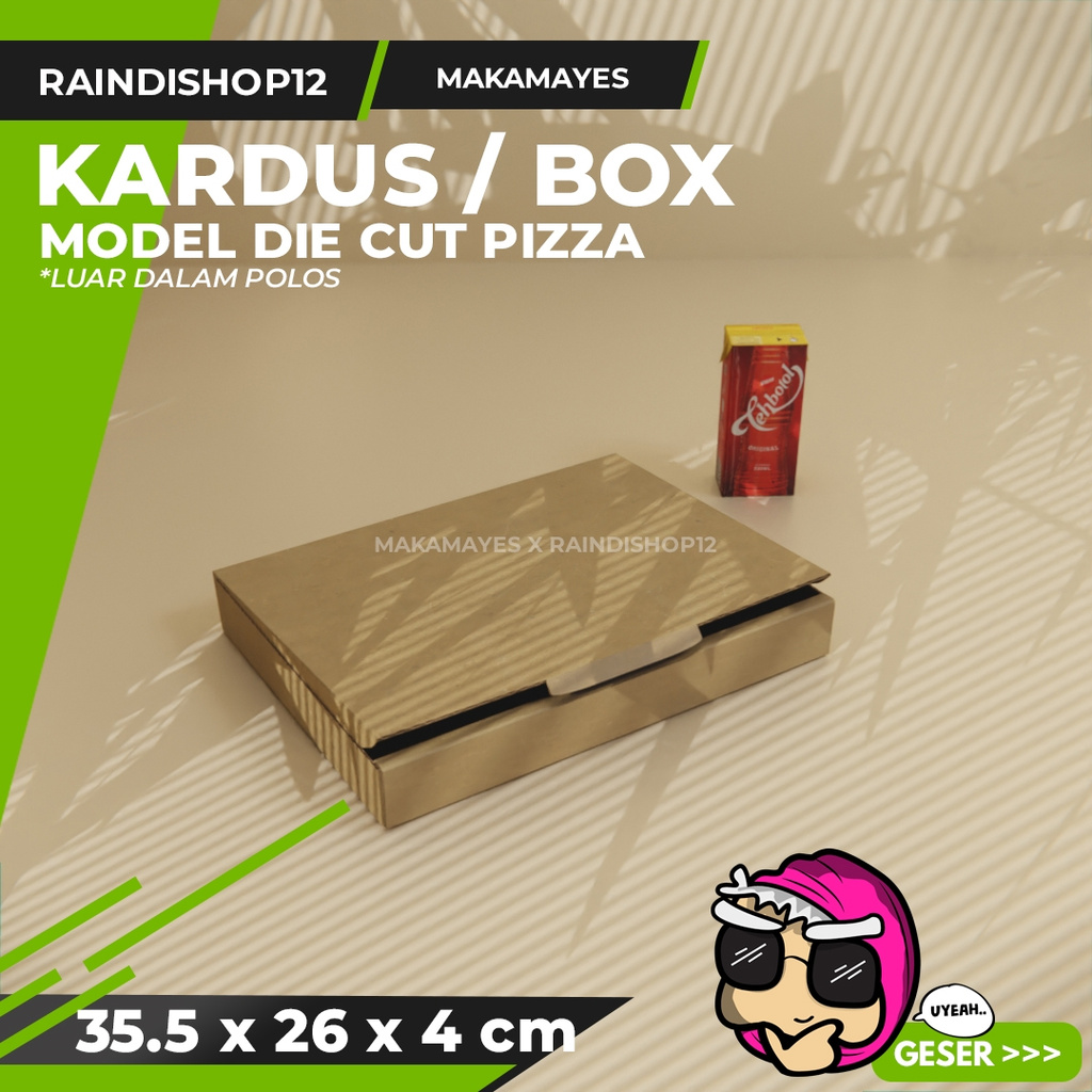

(MIN 10 PCS) BOX 35.5 X 26 X 4 CM KARDUS DIE CUT PIZZA KEMASAN PACKAGING KADO