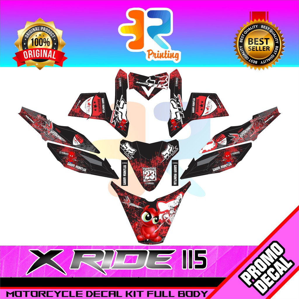 STIKER DECAL STRIPING MOTOR X RIDE 115 FOX RACING LIL DEVIL STICKER LOGO EMBLEM XRIDE FOX FULL BODY