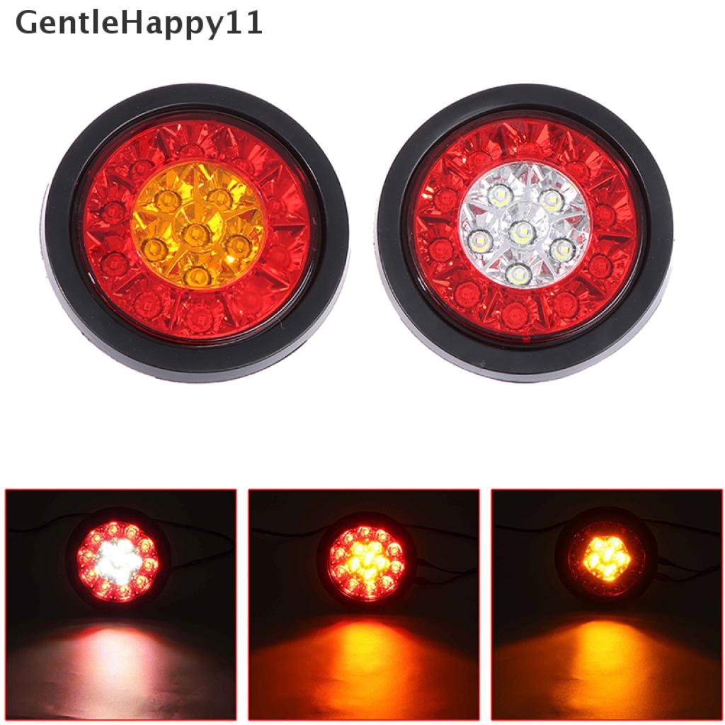 Gentlehappy 4 &quot;Bulat Merah/Amber 16-LED Truk Trailer Rem Stop Sein Lampu Ekor