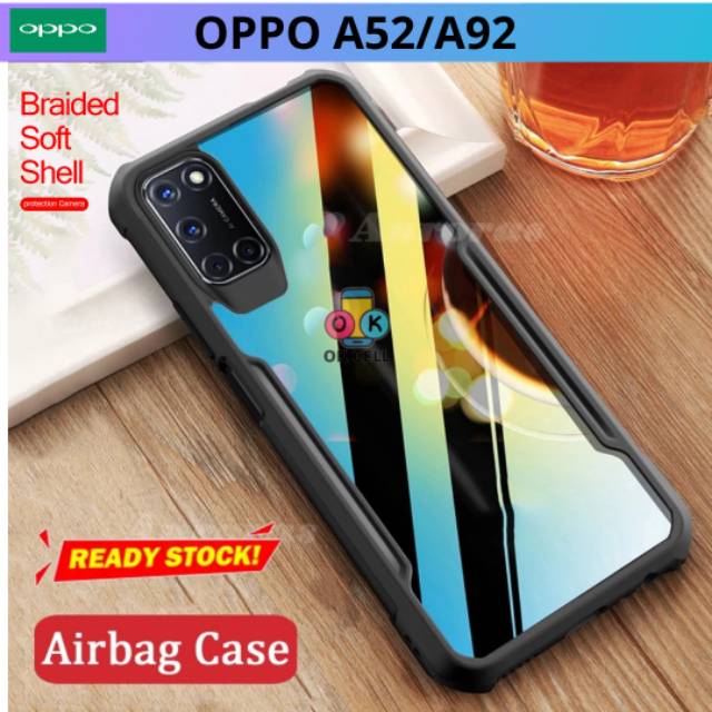 Case Oppo A92 Softcase Shockproof TPU Transparan-Hardcase Oppo A52 Armor Shock Proof Casing Bumper