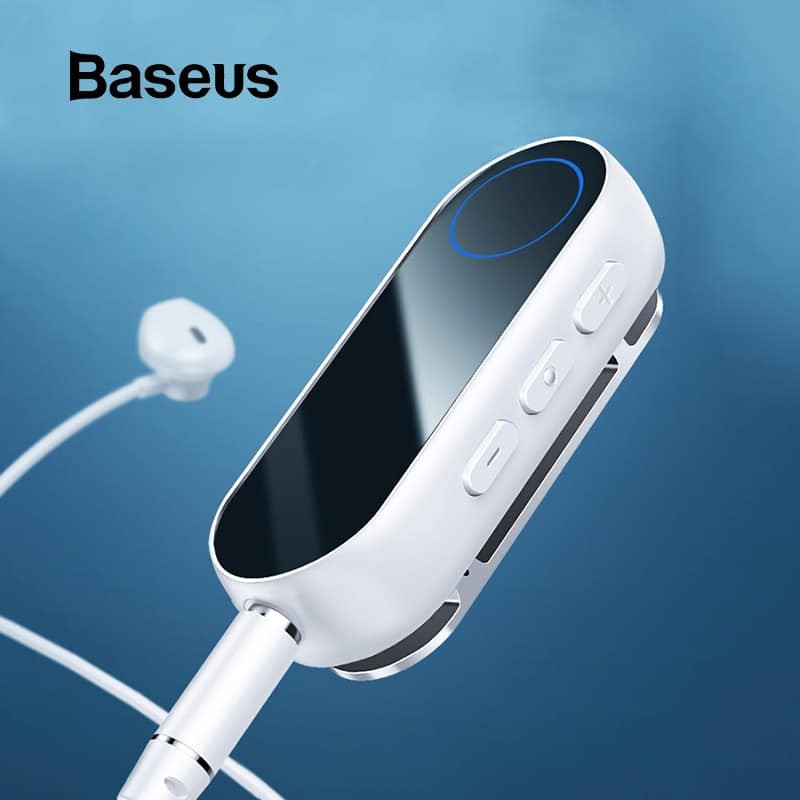 BASEUS ORIGINAL BA02 PUTIH Wireless Bluetooth Receiver Transmitter Audio Jack Aux 3.5mm Transmiter