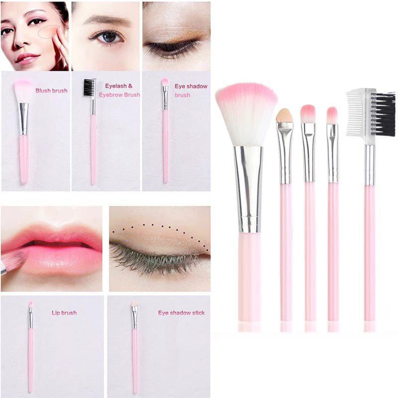 Makeup Brush 5 Pcs Paket Kuas Make Up Brush Set 5 IN 1