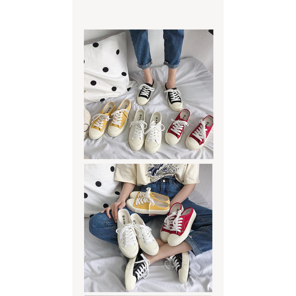 Free BOX Sneakers Low Canvas Sepatu Sneakers Wanita Import Sepatu Kanvas Wanita Kasual Polos Tali Premium Quality NS8037