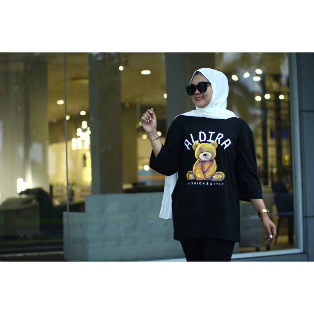 Aldira Kaos Oversize Wanita Lengan Panjang / Kaos Oversize Wanita / Oversize Tshirt / Baju Wanita / 