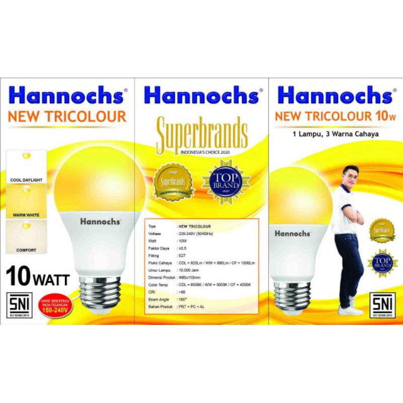 Lampu Led Tricolour / Lampu LED 3 Warna 10w Hannohcs