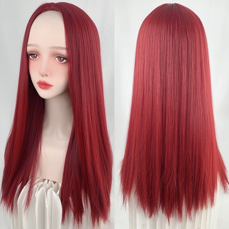 T2084 full wig korean style tanpa poni 60 cm