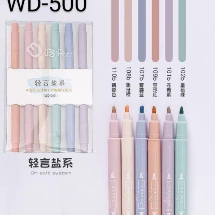

4.4 sale Stabilo / highlighter pastel double tip 6 colors warna - WD-600