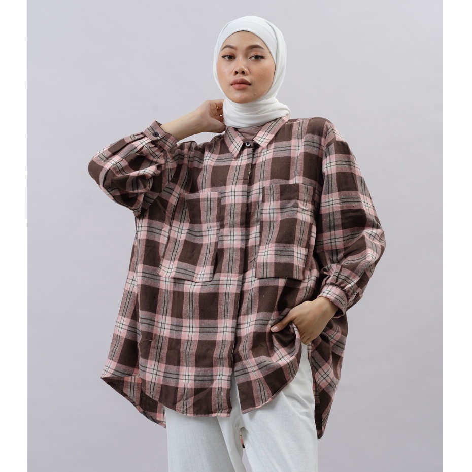 KEMEJA FLANEL KIARA PREMIUM SHIRT BTS B604 CO