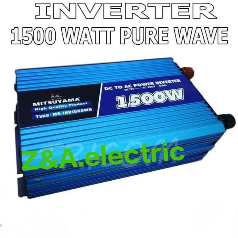 Power Inverter Pure Sin Wave (PSW) 12V 1500 watt DC to AC MITSUYAMA