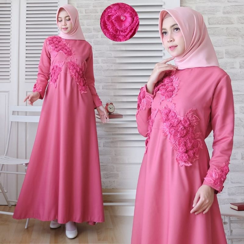 Maxi dress sonita baju muslim gamis pesta mewah bagus murah shof ktf