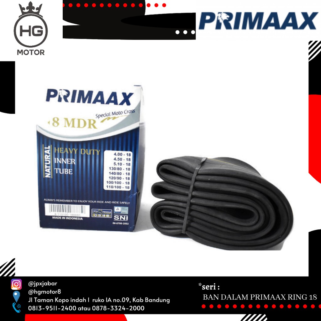 BAN DALAM TRAIL PRIMAAX HEAVY DUTY PRIMAX UNIVERSAL RING 18 MURAH
