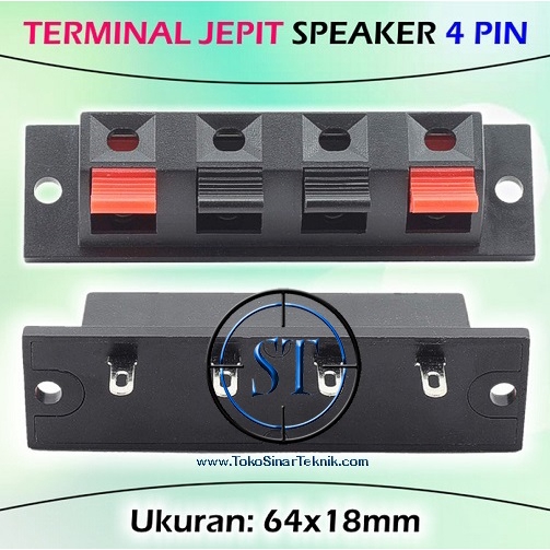 BA-80 Terminal Speaker 4P Kecil Baut Box Speaker Jepit 4 pin Merah Hitam Spiker Per Model Gandeng Box Audio Suara