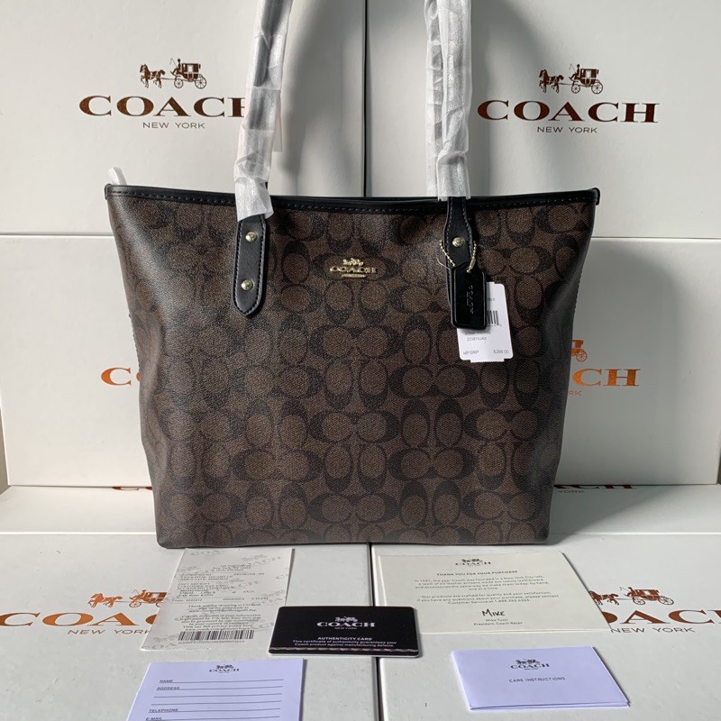 CITY ZIP TOTE IN SIGNATURE ( COACH F58292)