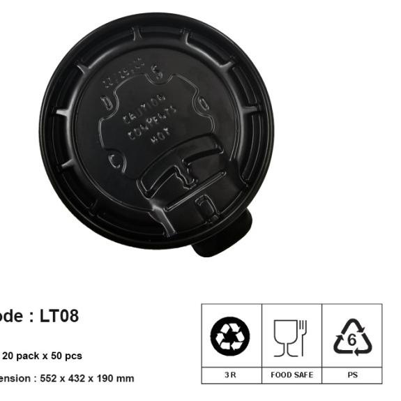 

♔ Tutup hot cup murah 8 Oz untuk take away anti tumpah lt08 - 50 pcs ۞