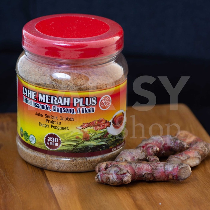 

tradisional-minuman- jahe merah plus habbatussauda, ginseng dan madu sq 330gr -minuman-tradisional.