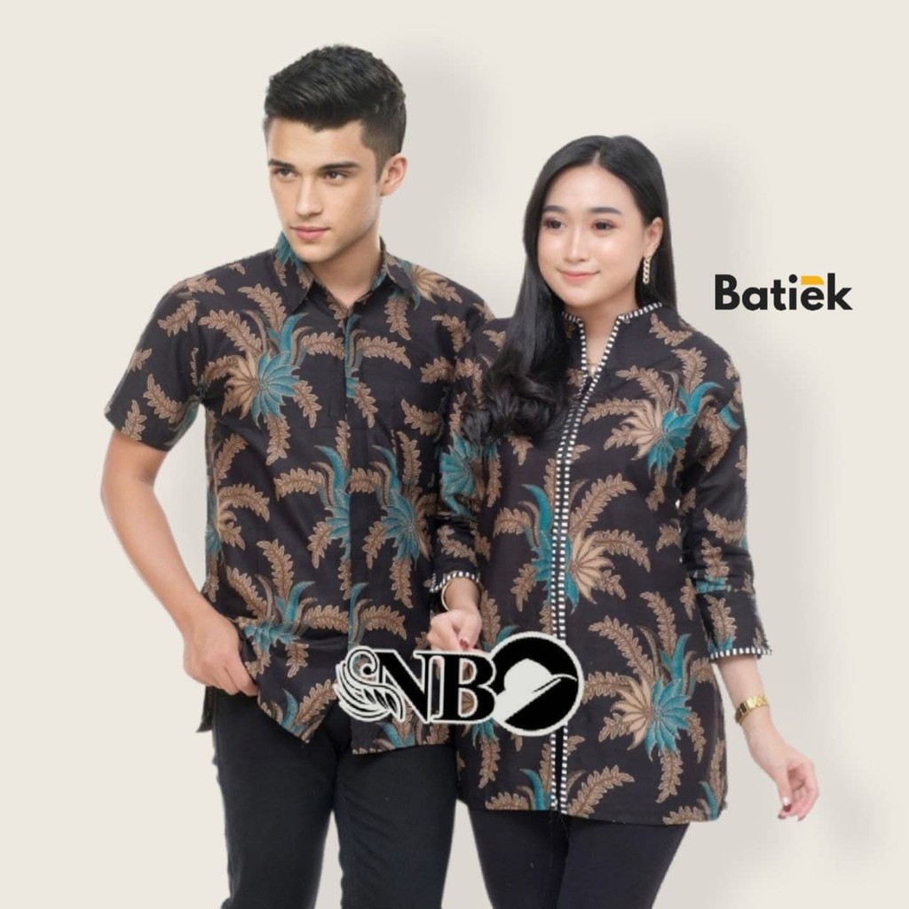 tey-17 Batik wanita ASJ SA HRB 026 Kenongo Kemeja Tosca Pendek couple terlaris dishopee