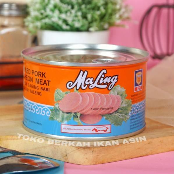 

GROSIR Ma Ling Luncheon Pork 397 gr TTS Canned / Daging Ham Babi Maling