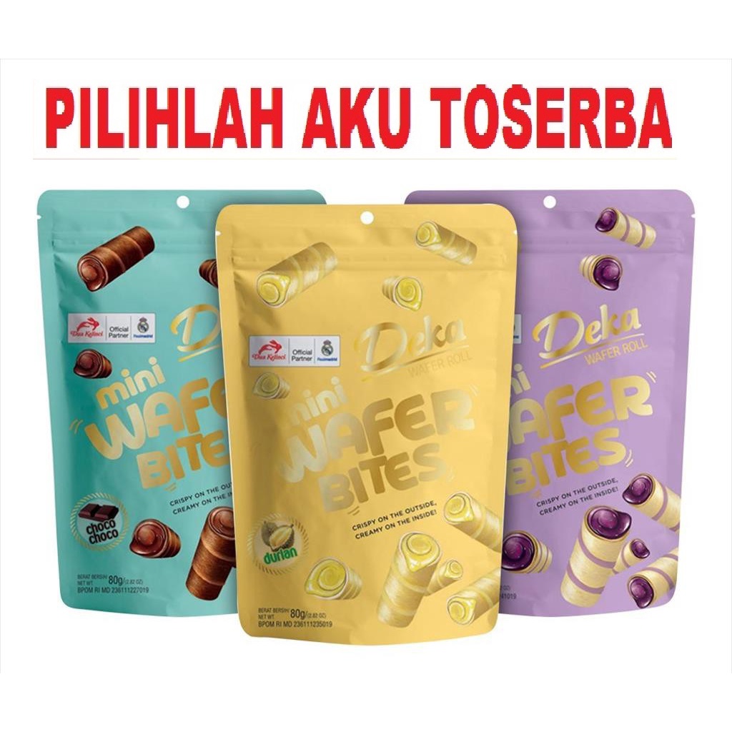 DEKA Mini Wafer BITES Rasa DURIAN 80 gr - ( HARGA PER POUCH )