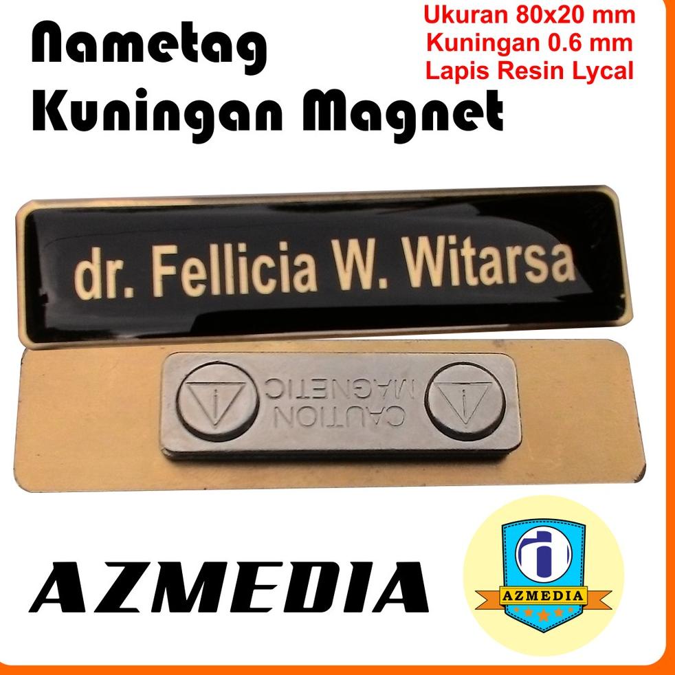 

(F6C1) Nametag Kuningan Magnet //Asli@ready