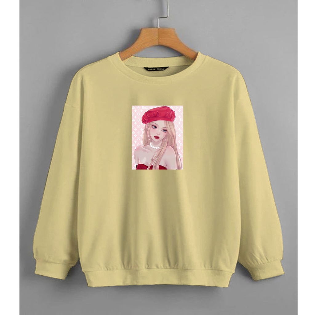 CALVIERO SHOP - BAJU SWEATER WANITA ATASAN GIRL RED  SWEATER DEWASA BRAND ANIME SWEATER HODDIE FASHION CITAYEM SCBD FASHION WEEK FASHION VIRAL TIKTOK